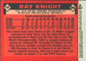 2003 Topps All-Time Fan Favorites #149 Ray Knight Back