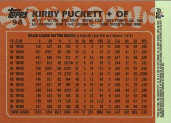 2003 Topps All-Time Fan Favorites #98 Kirby Puckett Back