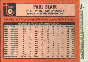 2003 Topps All-Time Fan Favorites #4 Paul Blair Back