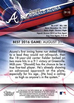 2017 Bowman's Best - Top Prospects #TP-10 Ronald Acuna Back