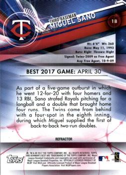 2017 Bowman's Best - Atomic Refractor #18 Miguel Sano Back