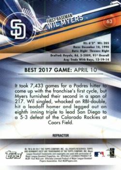 2017 Bowman's Best - SuperFractor #63 Wil Myers Back