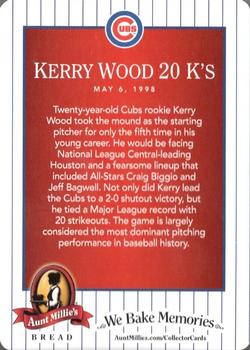 2013 Aunt Millie's Great Moments in Cubs History #6 Kerry Wood 20 Ks Back