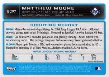 2009 Bowman - Chrome Prospects #BCP7 Matthew Moore Back