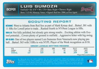 2009 Bowman - Chrome Prospects #BCP31 Luis Sumoza Back