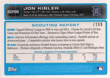 2009 Bowman - Chrome Prospects #BCP39 Jon Kibler Back