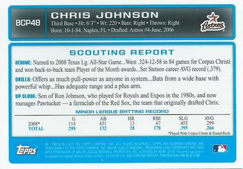 2009 Bowman - Chrome Prospects #BCP48 Chris Johnson Back
