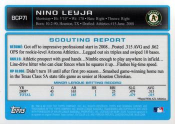 2009 Bowman - Chrome Prospects #BCP71 Nino Leyja Back