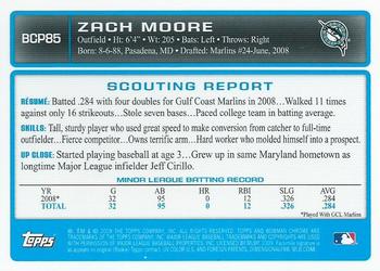 2009 Bowman - Chrome Prospects #BCP85 Zach Moore Back