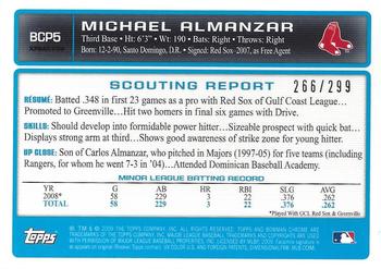 2009 Bowman - Chrome Prospects X-Fractors #BCP5 Michael Almanzar Back