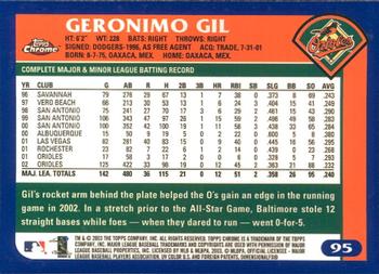 2003 Topps Chrome #95 Geronimo Gil Back