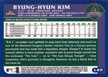 2003 Topps Chrome #149 Byung-Hyun Kim Back