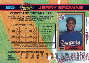 1991 Stadium Club #25 Jerry Browne Back