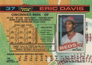 1991 Stadium Club #37 Eric Davis Back