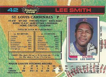 1991 Stadium Club #42 Lee Smith Back