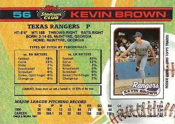 1991 Stadium Club #56 Kevin Brown Back