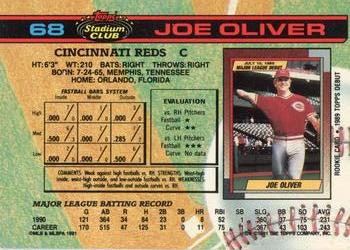 1991 Stadium Club #68 Joe Oliver Back