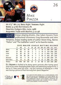 2003 Topps Gallery #26 Mike Piazza Back