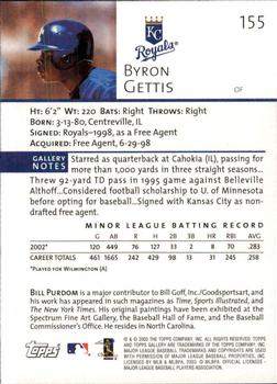2003 Topps Gallery #155 Byron Gettis Back