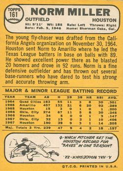 2017 Topps Heritage - 50th Anniversary Buybacks #161 Norm Miller Back