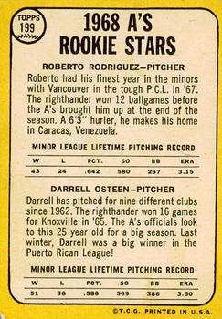 2017 Topps Heritage - 50th Anniversary Buybacks #199 Athletics 1968 Rookie Stars - Rodriguez / Osteen Back