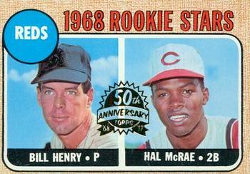2017 Topps Heritage - 50th Anniversary Buybacks #384 Reds 1968 Rookie Stars (Bill Henry / Hal McRae) Front