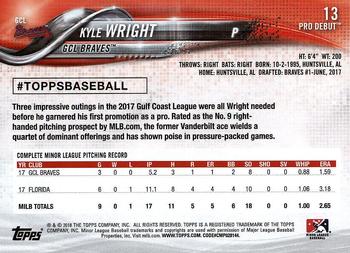 2018 Topps Pro Debut #13 Kyle Wright Back