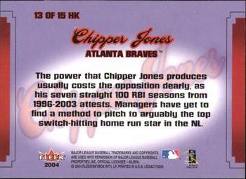 2004 Fleer Legacy - Hit Kings #13HK Chipper Jones Back