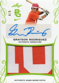 2017 Leaf Perfect Game National Showcase - Patch Autographs Green #PA-GR1 Grayson Rodriguez Front