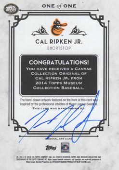 2014 Topps Museum Collection - Canvas Collection Originals #NNO Cal Ripken Jr. Back