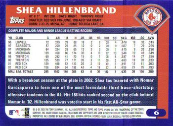 2003 Topps Opening Day #6 Shea Hillenbrand Back
