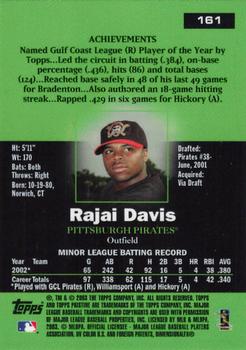 2003 Topps Pristine #161 Rajai Davis Back