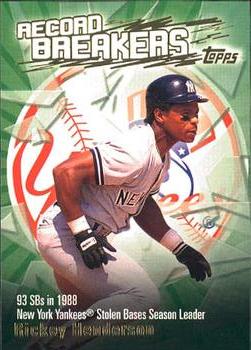 2003 Topps - Record Breakers (Series Two) #RB-RH Rickey Henderson Front