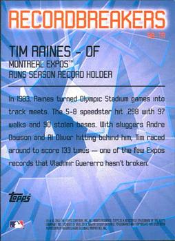 2003 Topps - Record Breakers (Series Two) #RB-TR Tim Raines Back