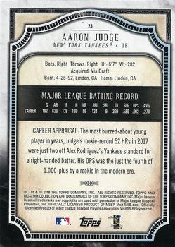2018 Topps Museum Collection #23 Aaron Judge Back