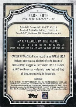 2018 Topps Museum Collection #51 Babe Ruth Back