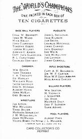 1988 CCC 1887 Allen & Ginter (N28/N29) Reprint (Baseball Only) #NNO John Clarkson Back