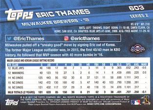2017 Topps On-Demand Mini #603 Eric Thames Back