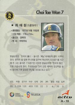 1999 Teleca Kolon Activ #A18 Tae-Won Choi Back