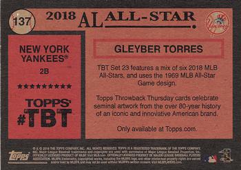 2018 Topps Throwback Thursday #137 Gleyber Torres Back