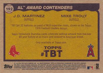 2018 Topps Throwback Thursday #192 J.D. Martinez / Mike Trout Back