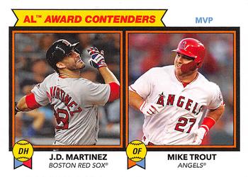 2018 Topps Throwback Thursday #192 J.D. Martinez / Mike Trout Front