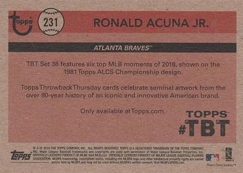 2018 Topps Throwback Thursday #231 Ronald Acuna Jr. Back