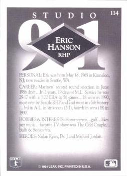 1991 Studio #114 Erik Hanson Back