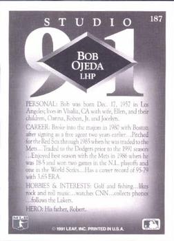 1991 Studio #187 Bob Ojeda Back