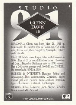 1991 Studio #1 Glenn Davis Back
