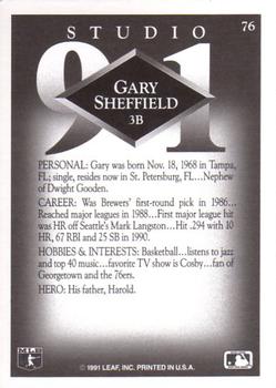 1991 Studio #76 Gary Sheffield Back