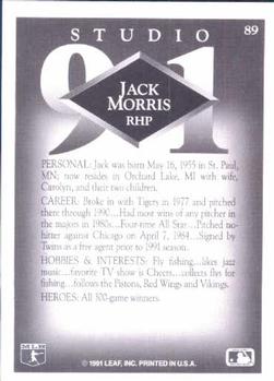 1991 Studio #89 Jack Morris Back