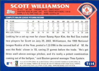 2003 Topps Traded & Rookies #T114 Scott Williamson Back