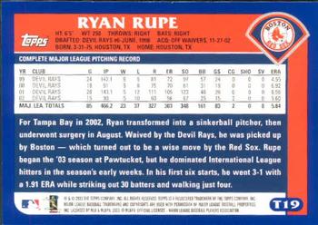 2003 Topps Traded & Rookies #T19 Ryan Rupe Back